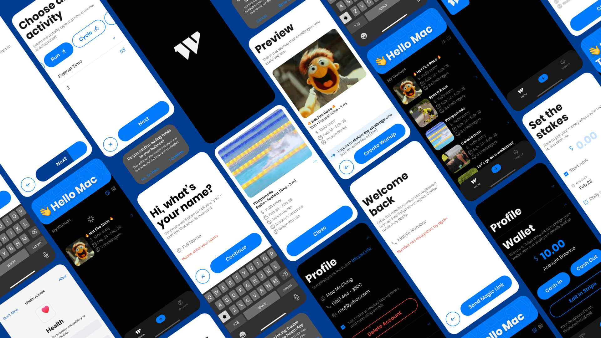 Wunup App Screens