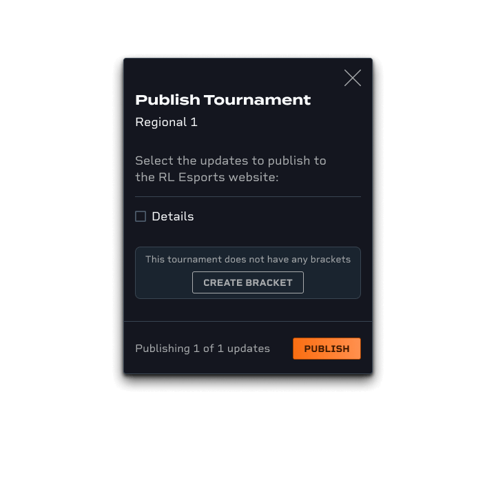 Publish Tournament - No Events